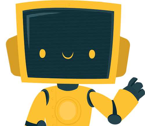 Friendly robot waving at you